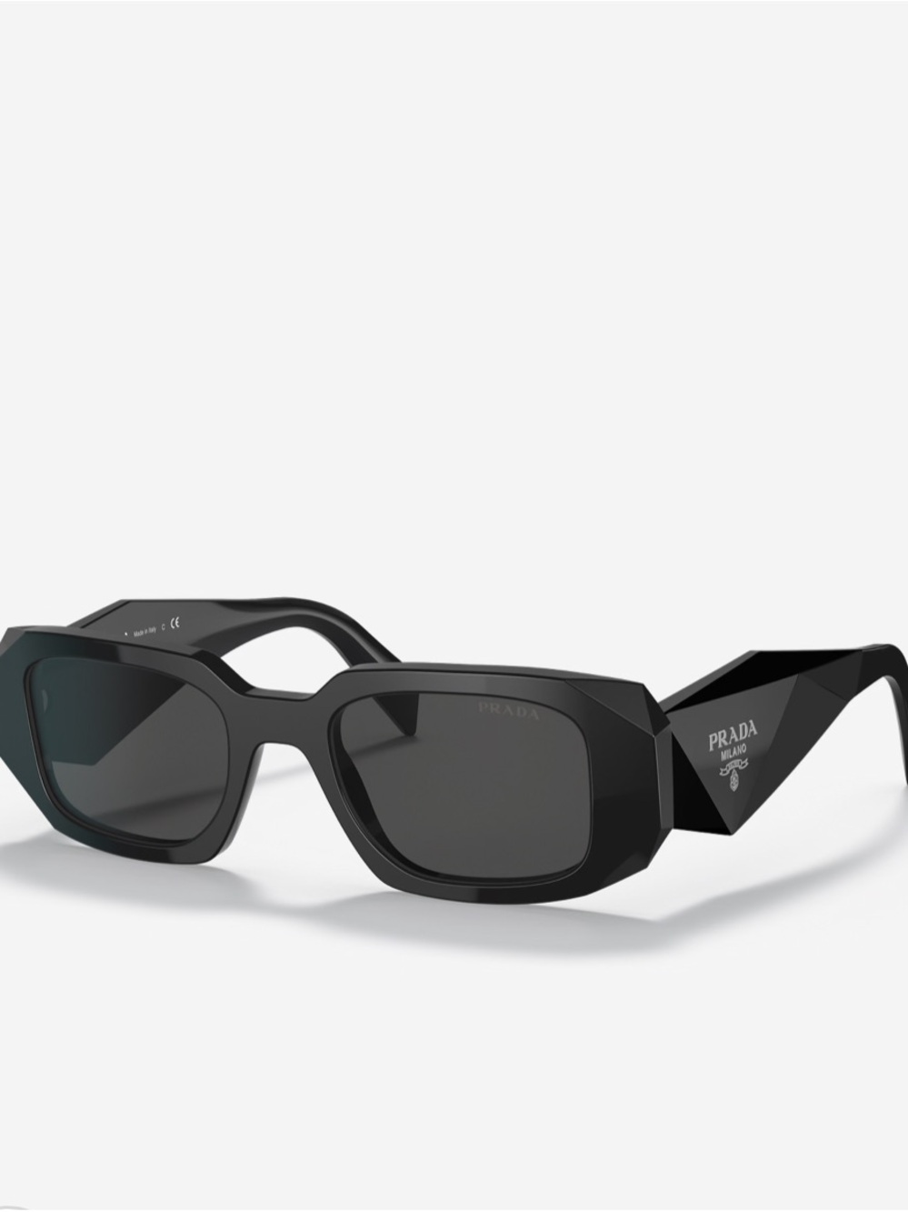 Prada Black Geometric Faceted Sunglasses